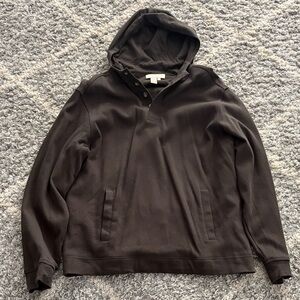 The Territory Ahead Dark Brown cotton top with hood.